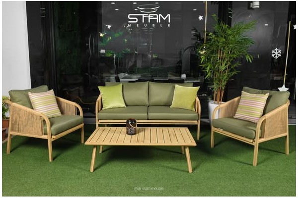 Salon exterieur jamaique en effet bois