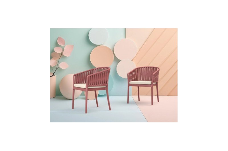CHAISE PORTOFINO EN FIBRE DE VERRE AVEC ACCOUDOIRS