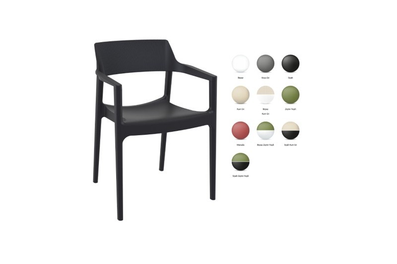 CHAISE TULUM EN FIBRE DE VERRE AVEC ACCOUDOIRS